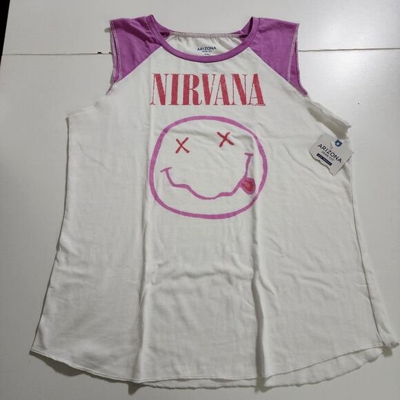 Arizona Nirvana XXL Glitter Girls Baseball Tank T-shirt New without Tags - Picture 1 of 3